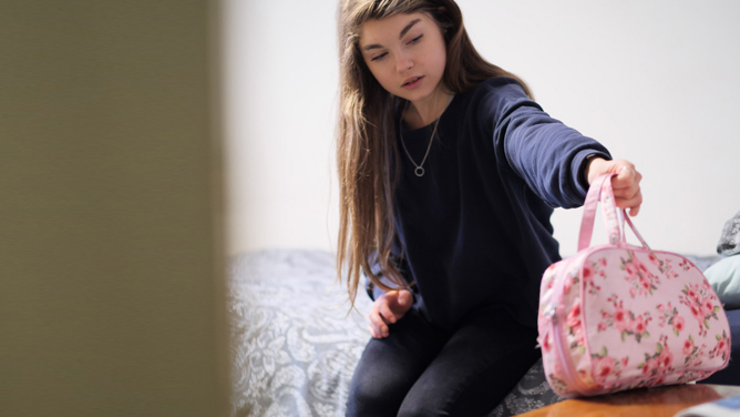 girl on bed